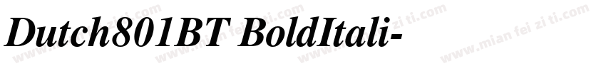 Dutch801BT BoldItali字体转换